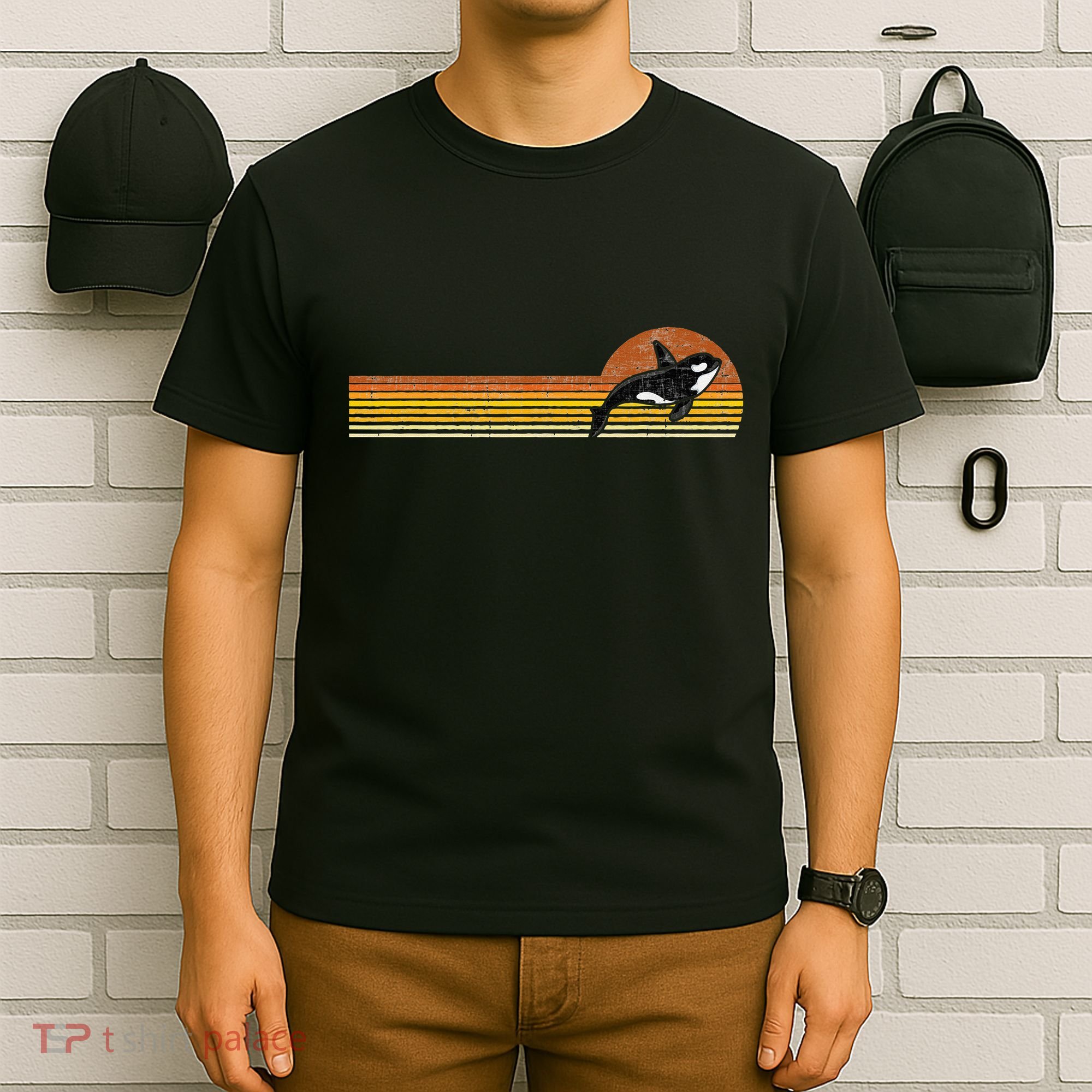 Retro Whale Lover Marine Biologist Aquarist Whales Diver T-Shirt