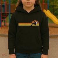 Retro Whale Lover Marine Biologist Aquarist Whales Diver Kids Hoodie thumb 3