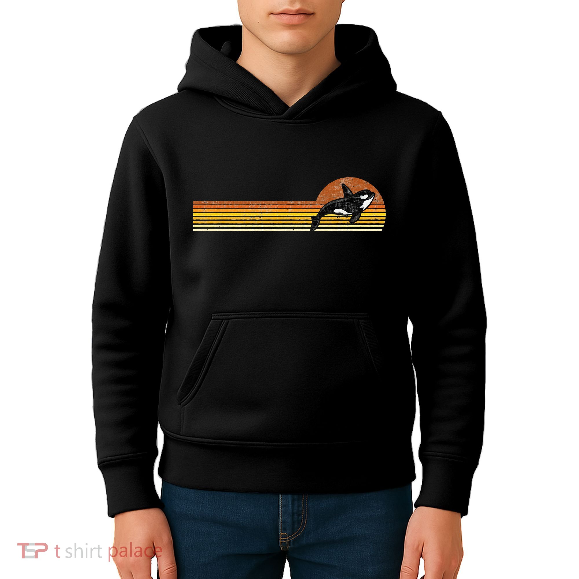 Retro Whale Lover Marine Biologist Aquarist Whales Diver Kids Hoodie