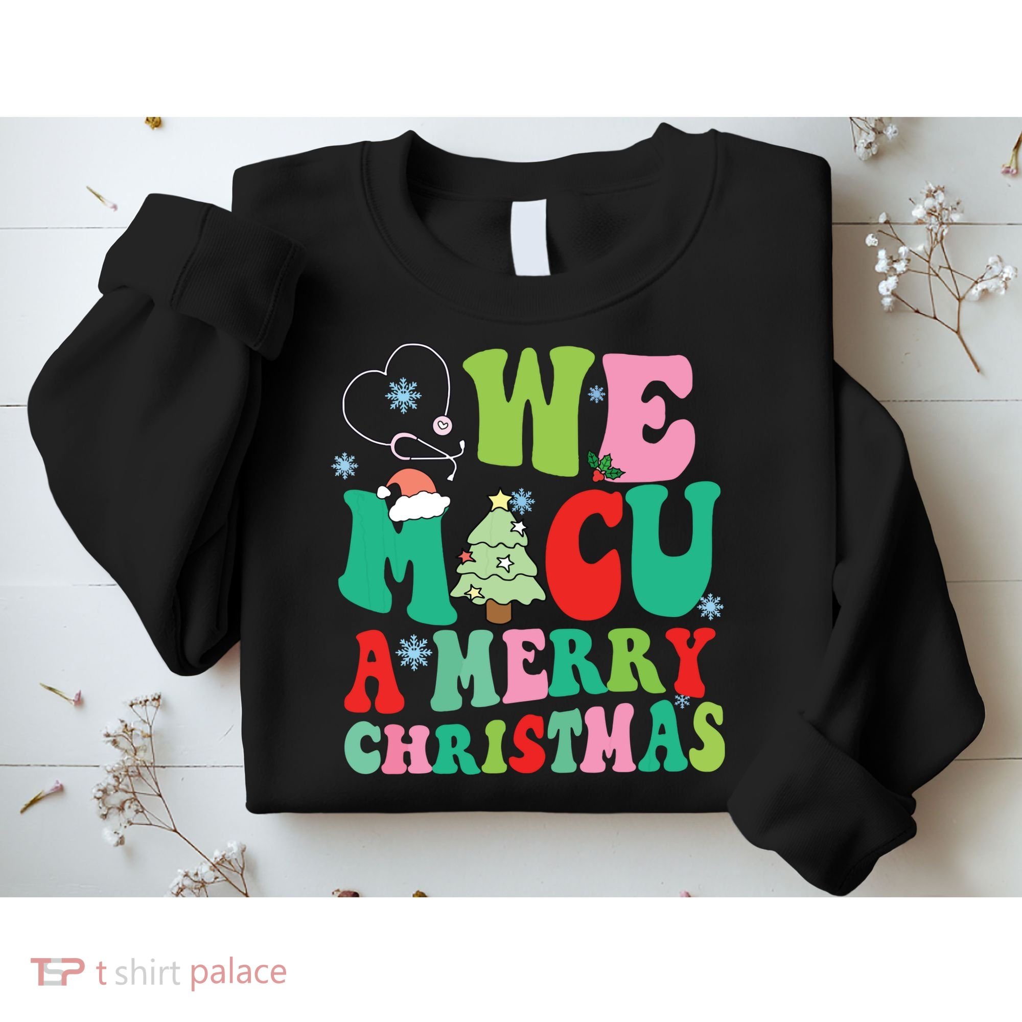Retro We Micu A Merry Christmas Medical Icu Rn Aide Tech Sweatshirt