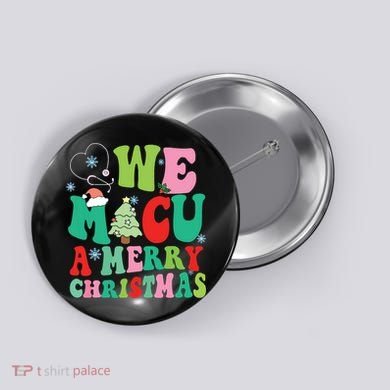 Retro We Micu A Merry Christmas Medical Icu Rn Aide Tech Button