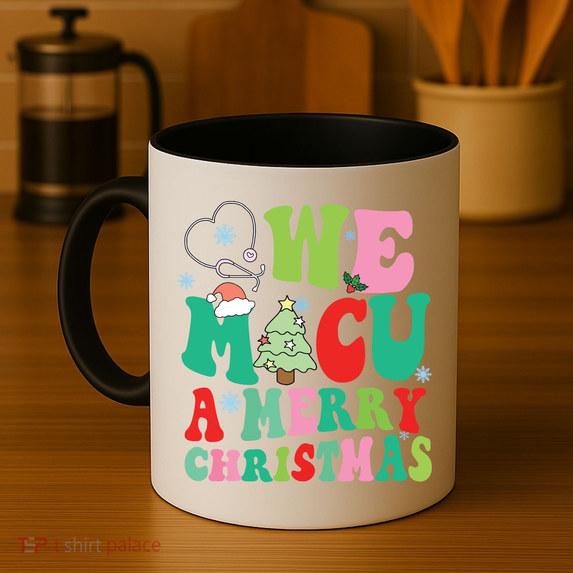 Retro We Micu A Merry Christmas Medical Icu Rn Aide Tech Coffee Mug