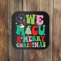 Retro We Micu A Merry Christmas Medical Icu Rn Aide Tech Coaster thumb 0