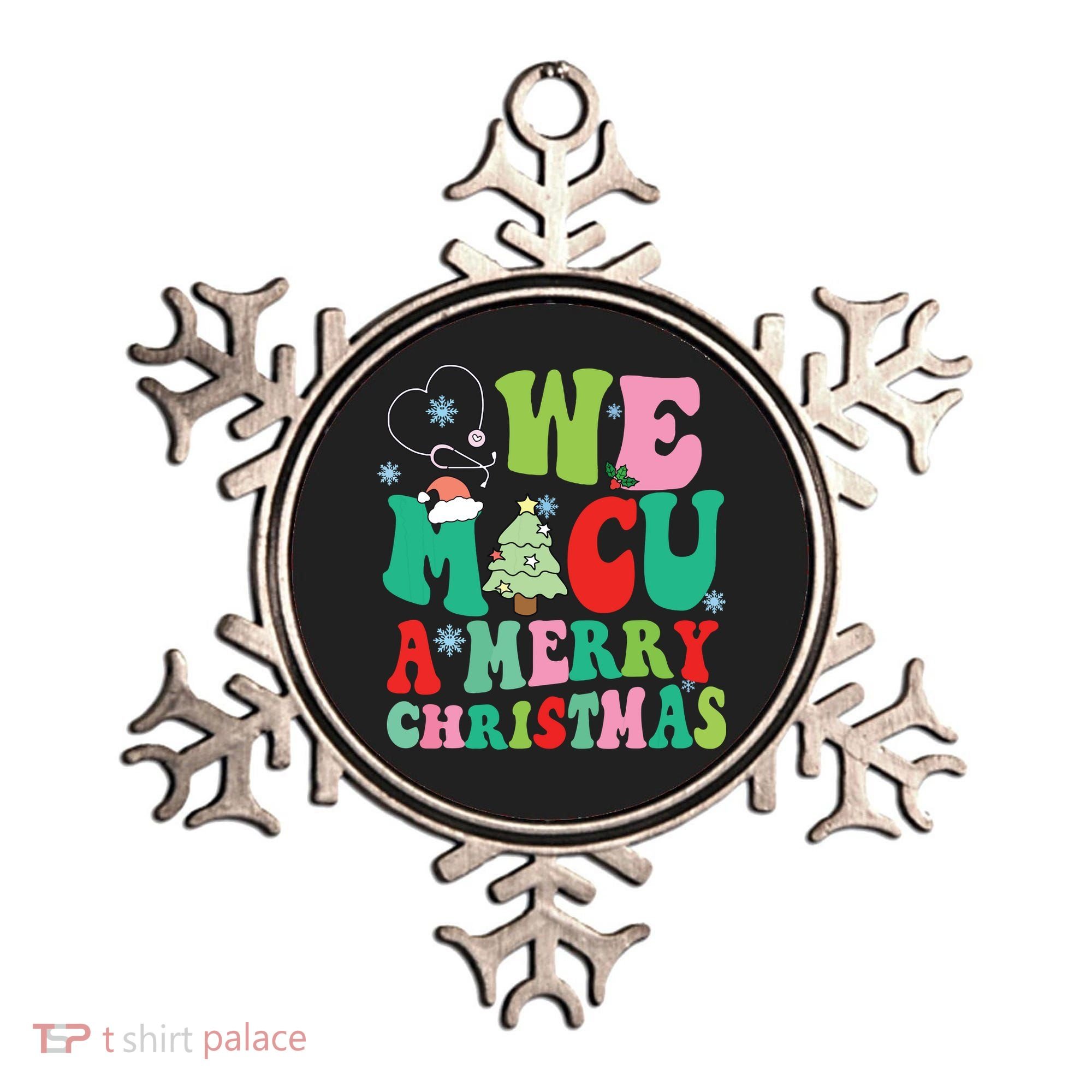 Retro We Micu A Merry Christmas Medical Icu Rn Aide Tech Ornament