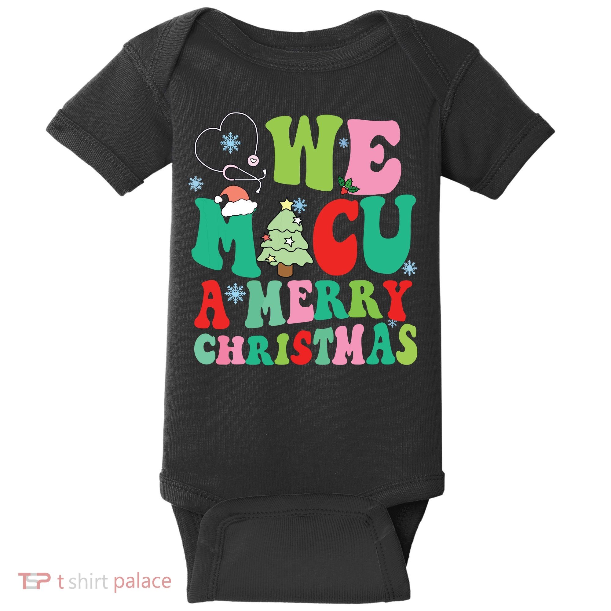 Retro We Micu A Merry Christmas Medical Icu Rn Aide Tech Baby Bodysuit