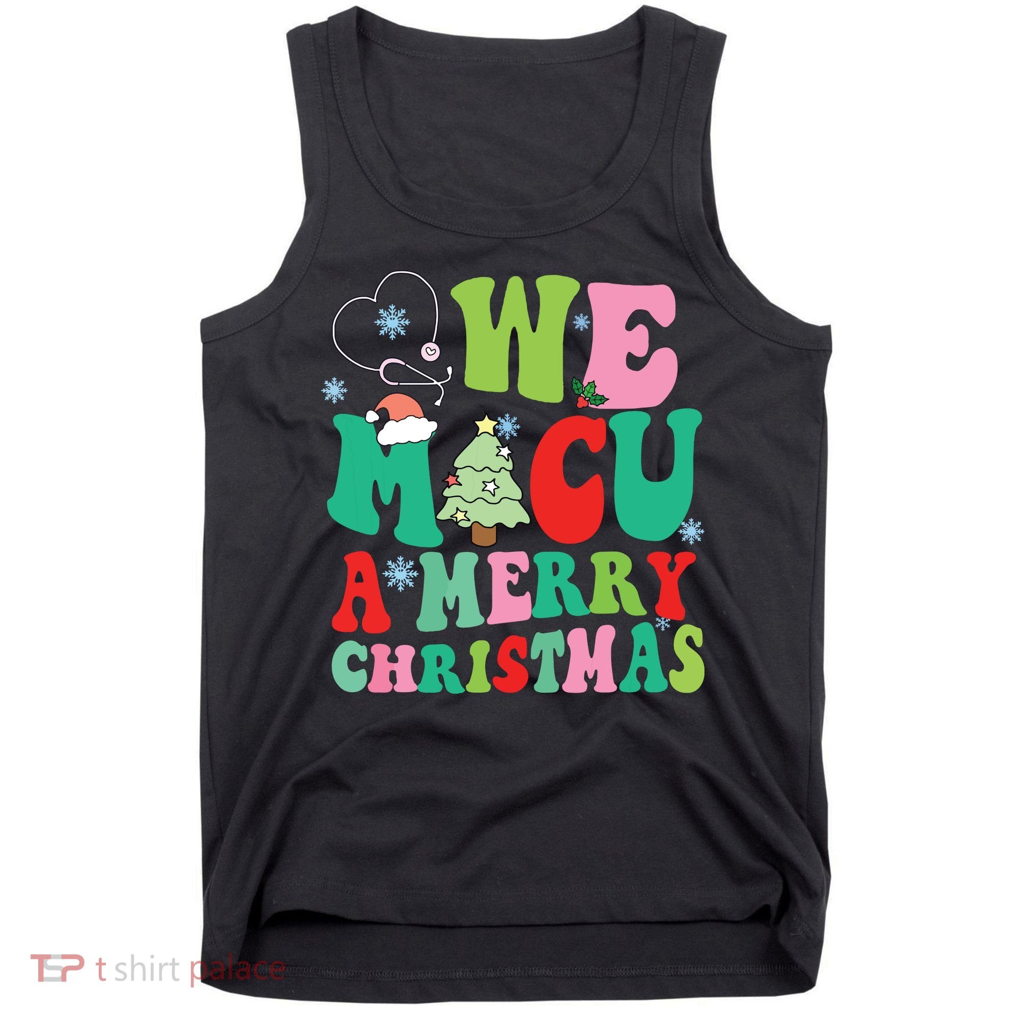 Retro We Micu A Merry Christmas Medical Icu Rn Aide Tech Tank Top