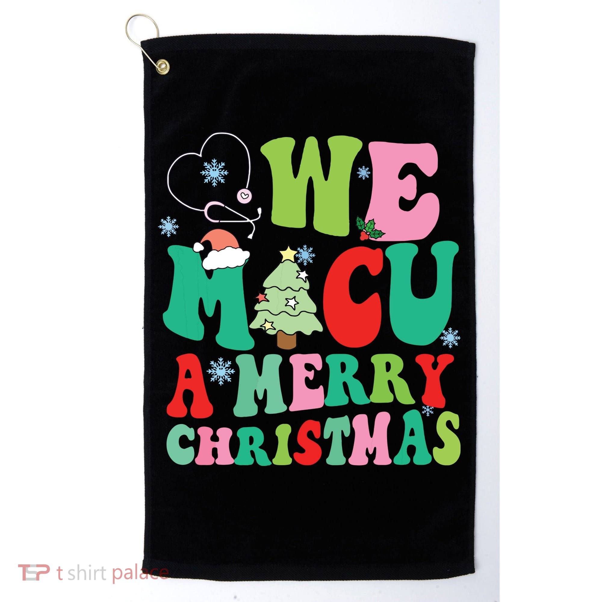 Retro We Micu A Merry Christmas Medical Icu Rn Aide Tech Golf Towel
