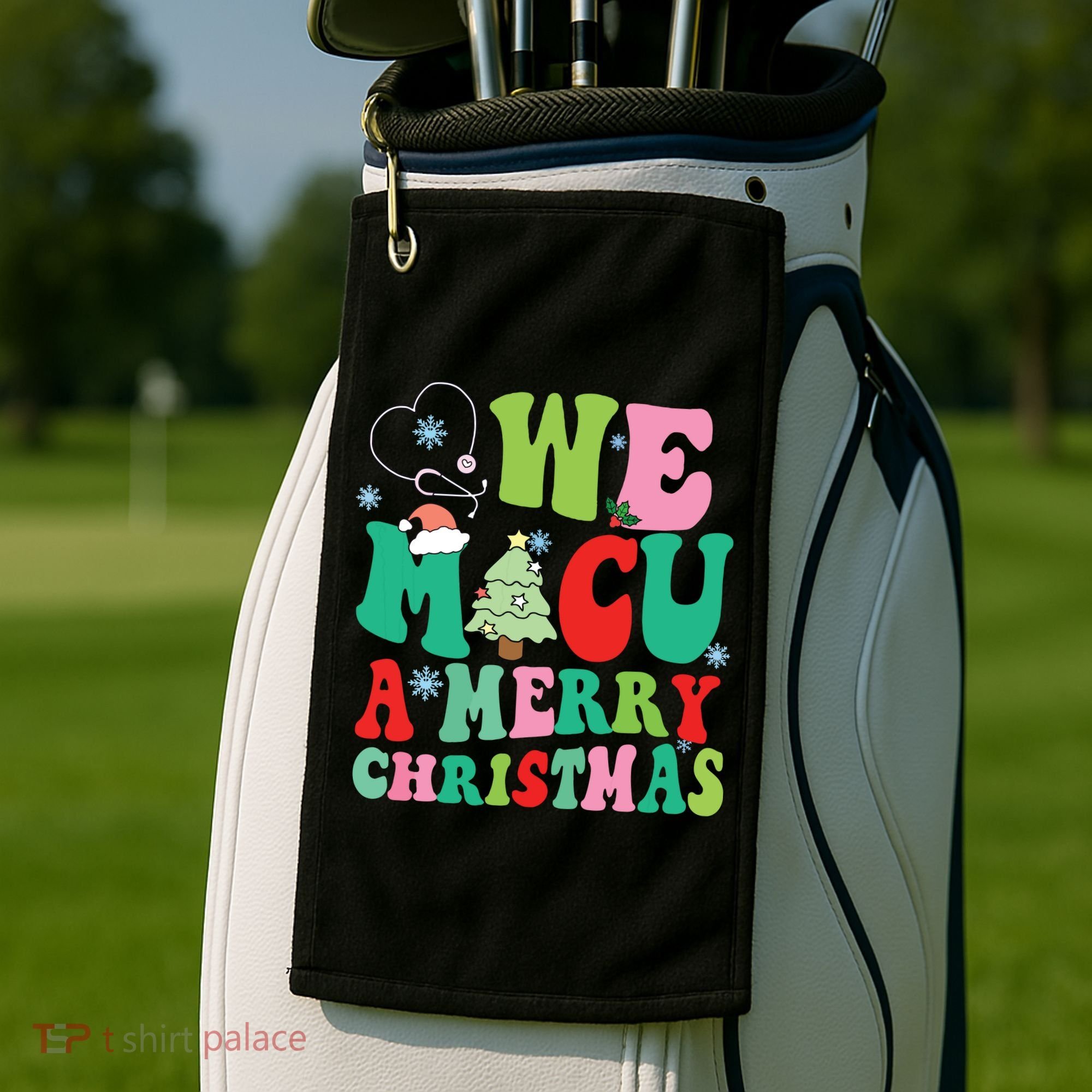 Retro We Micu A Merry Christmas Medical Icu Rn Aide Tech Golf Towel