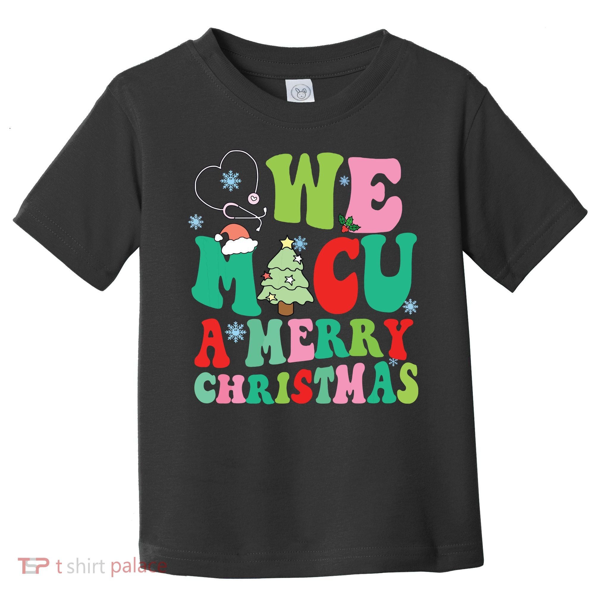 Retro We Micu A Merry Christmas Medical Icu Rn Aide Tech Toddler T-Shirt