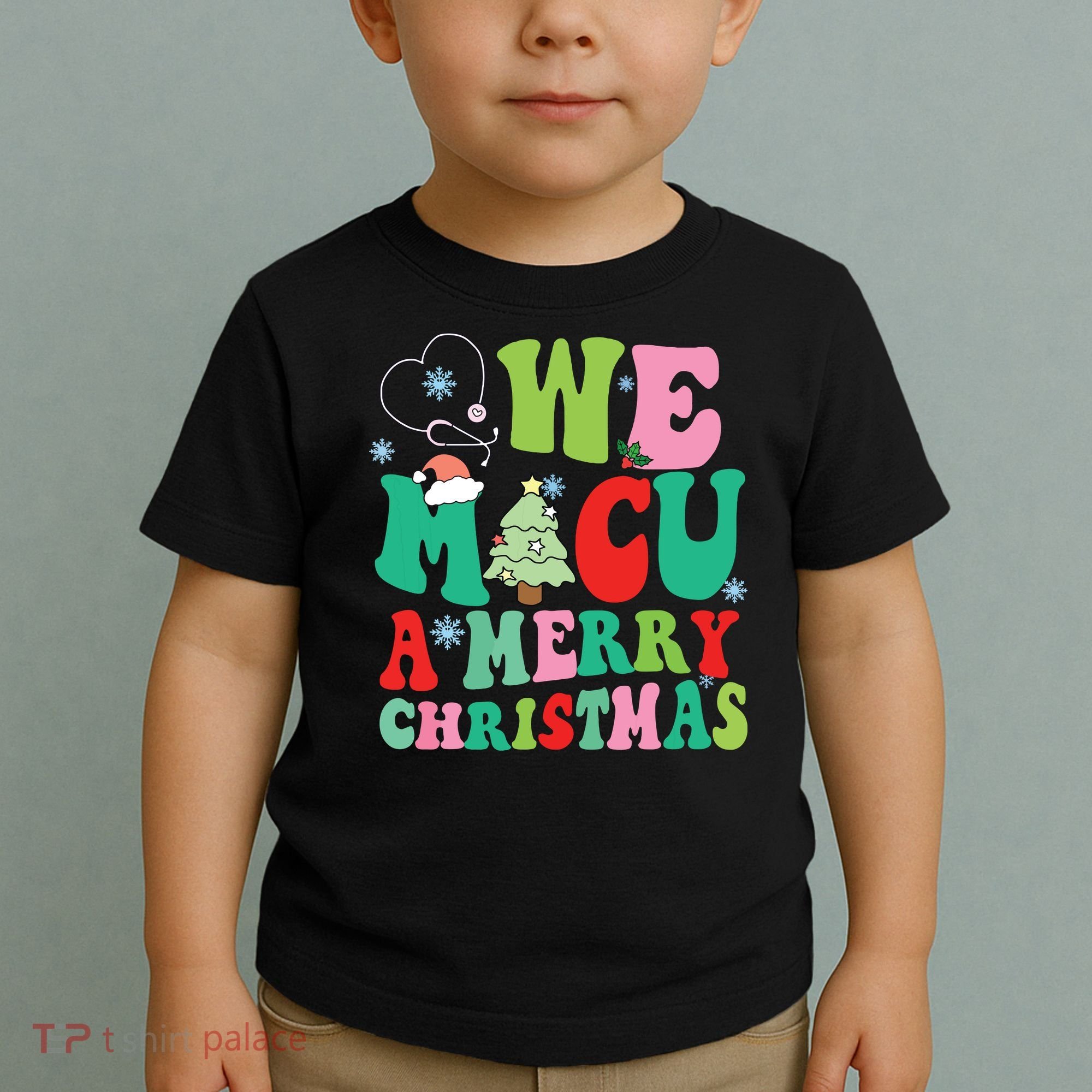 Retro We Micu A Merry Christmas Medical Icu Rn Aide Tech Toddler T-Shirt