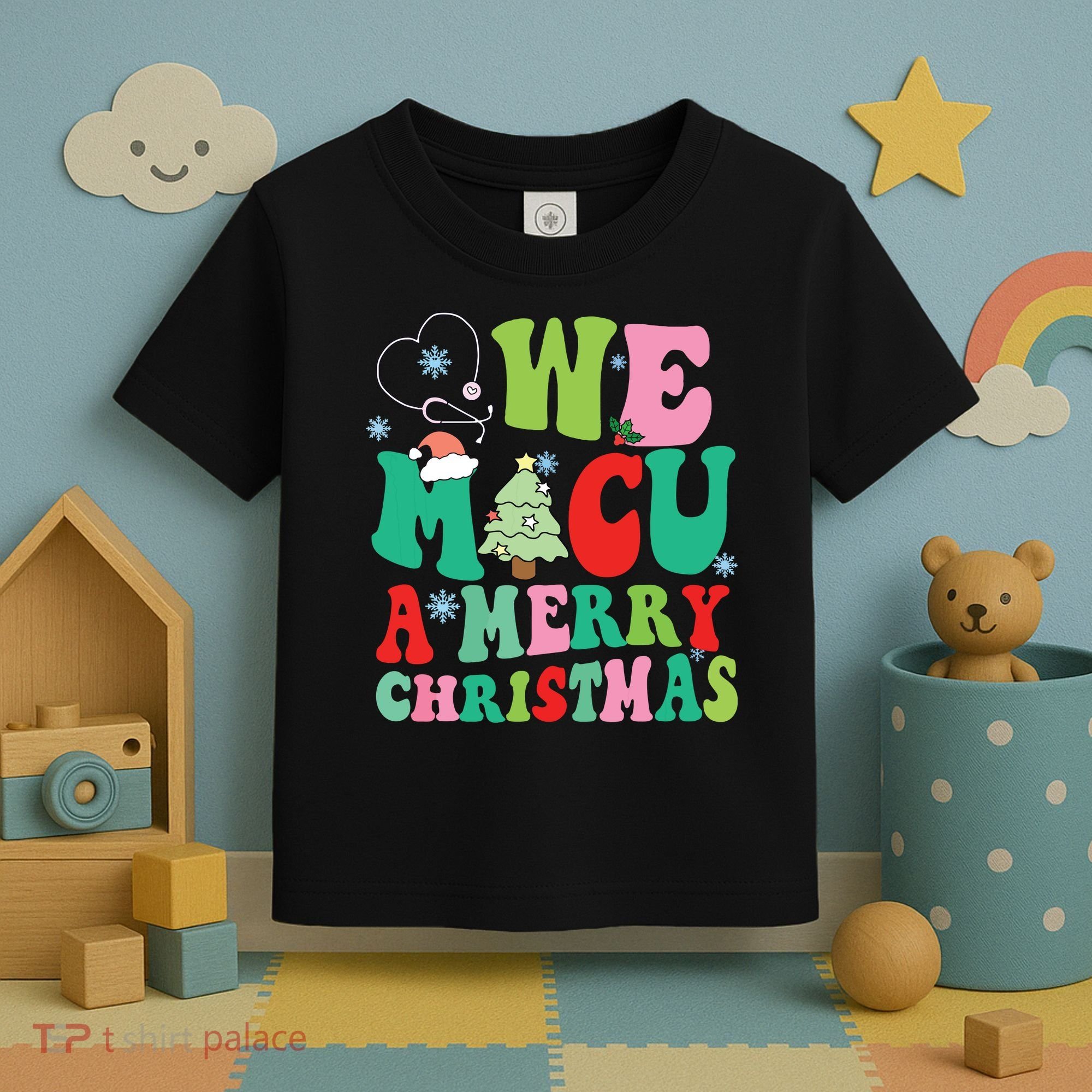Retro We Micu A Merry Christmas Medical Icu Rn Aide Tech Toddler T-Shirt