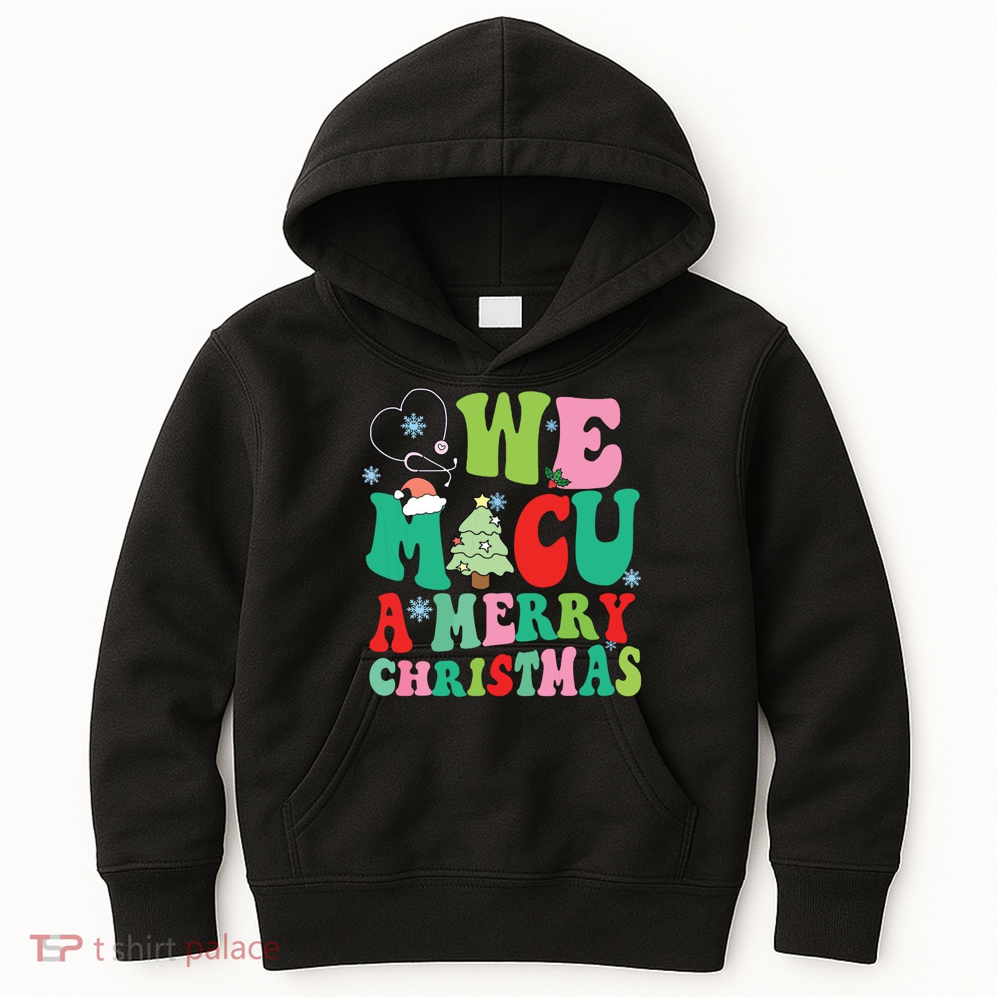 Retro We Micu A Merry Christmas Medical Icu Rn Aide Tech Kids Hoodie
