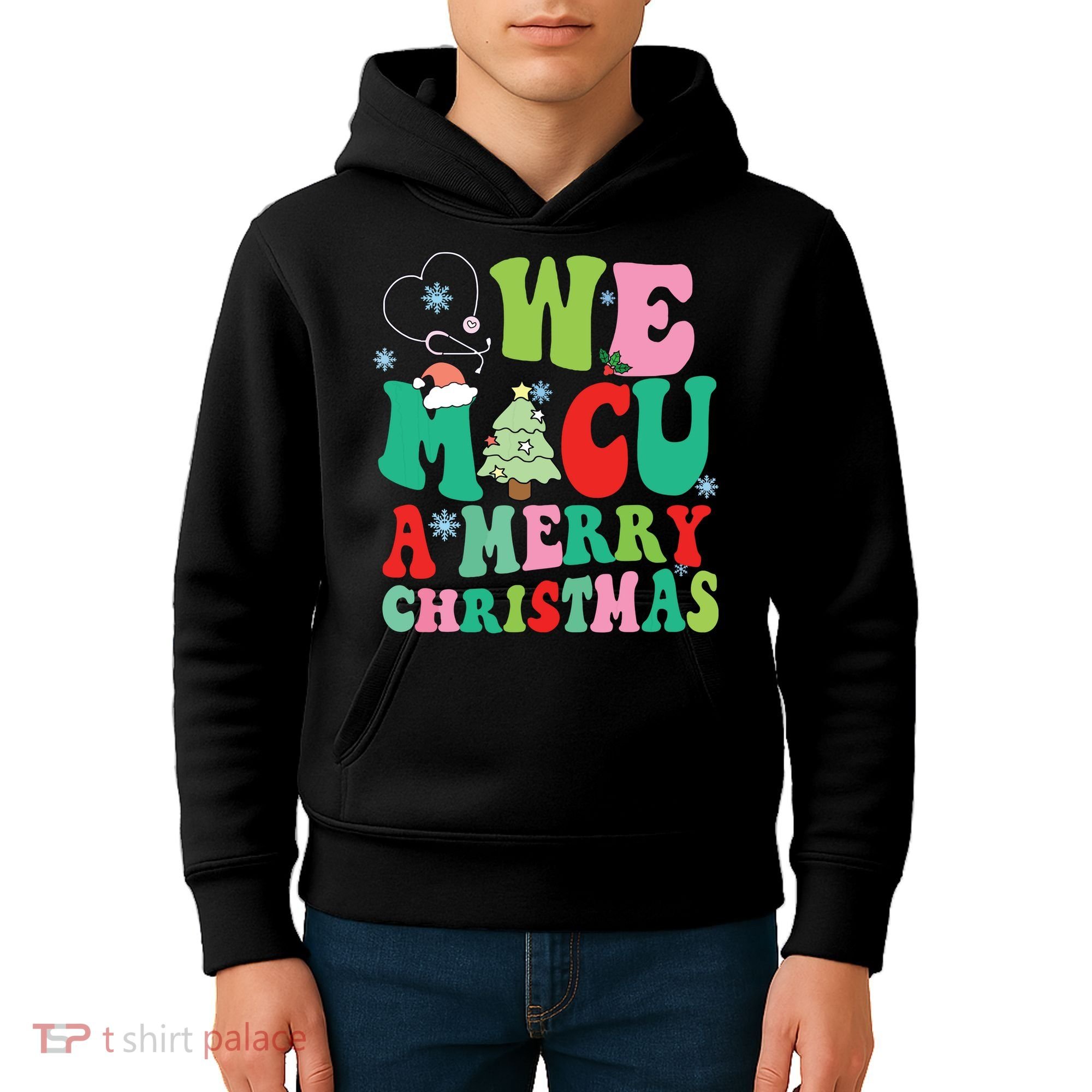 Retro We Micu A Merry Christmas Medical Icu Rn Aide Tech Kids Hoodie