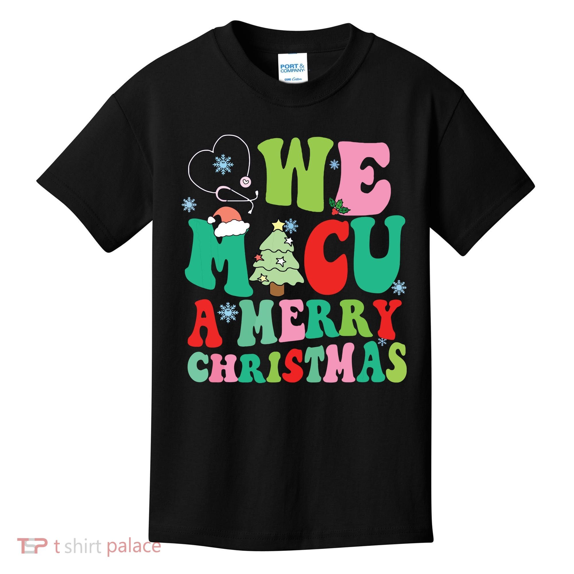 Retro We Micu A Merry Christmas Medical Icu Rn Aide Tech Kids T-Shirt