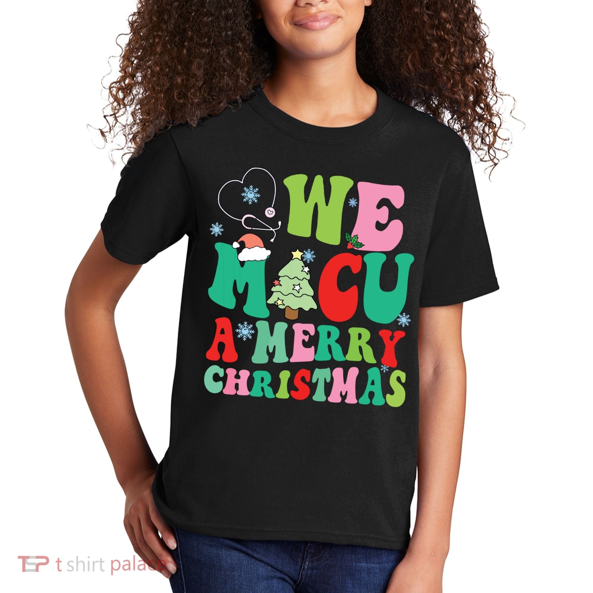 Retro We Micu A Merry Christmas Medical Icu Rn Aide Tech Kids T-Shirt