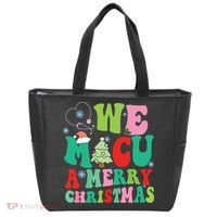 Retro We Micu A Merry Christmas Medical Icu Rn Aide Tech Tote Bag thumb 0