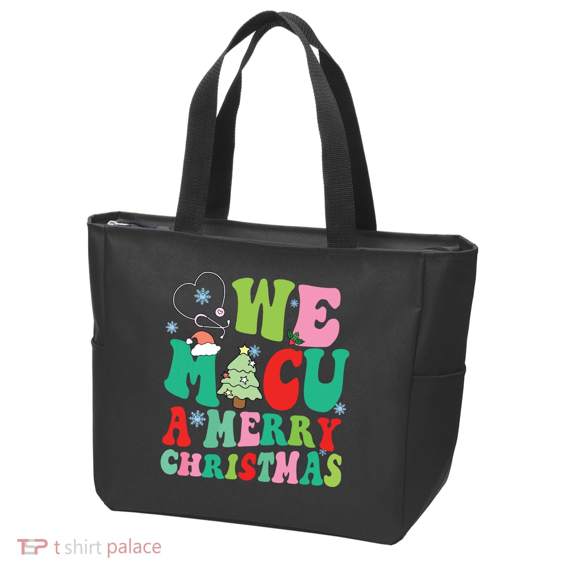 Retro We Micu A Merry Christmas Medical Icu Rn Aide Tech Tote Bag
