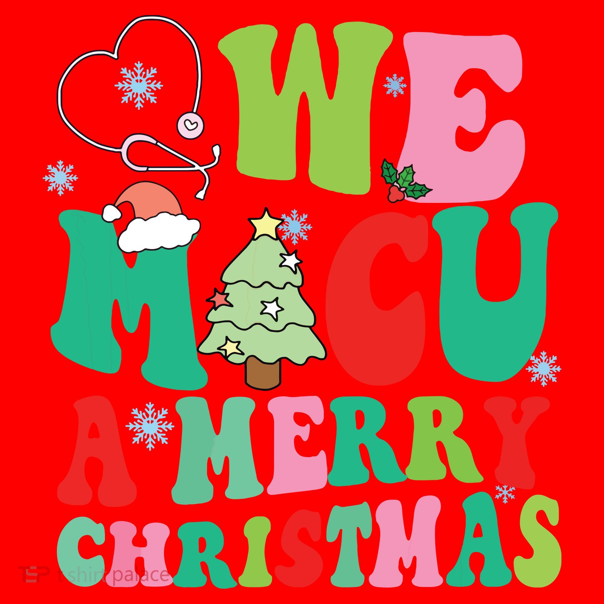 Retro We Micu A Merry Christmas Medical Icu Rn Aide Tech Santa Hat