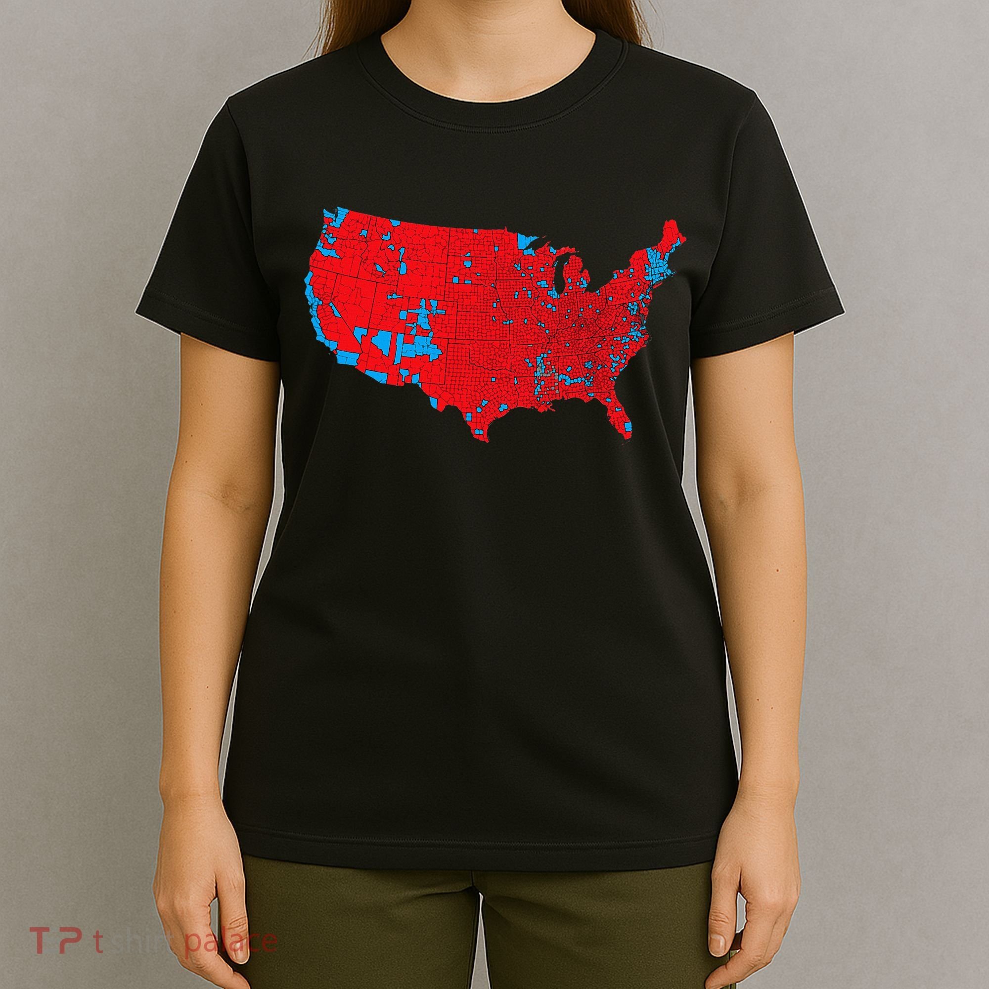 Red Wave Map Of Usa In The 2024 Presidential Election Maga T-Shirt
