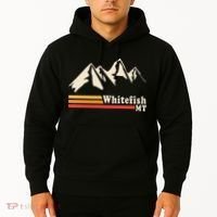 Retro Whitefish Montana Rocky Mountains Ski Hoodie thumb 2