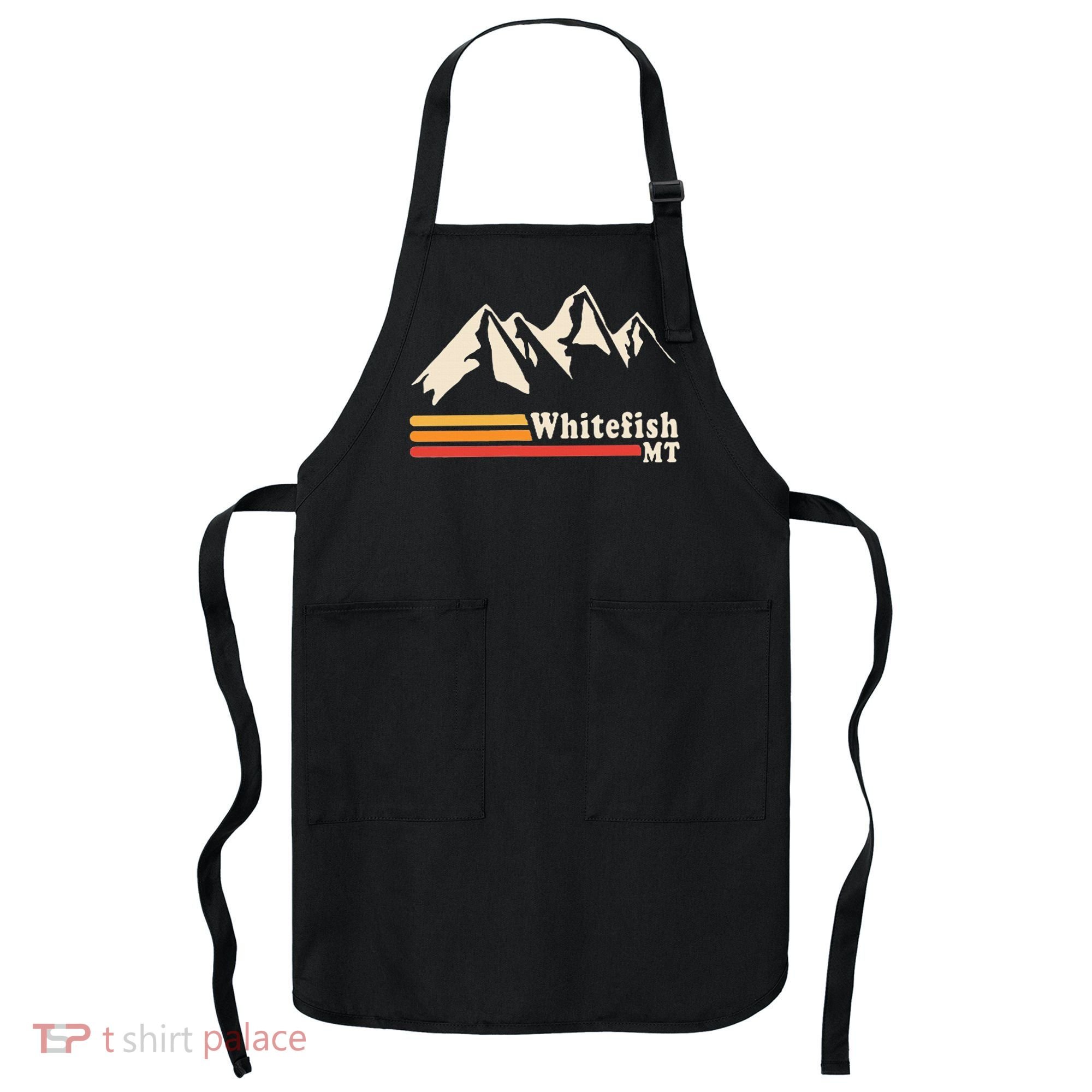 Retro Whitefish Montana Rocky Mountains Ski Apron