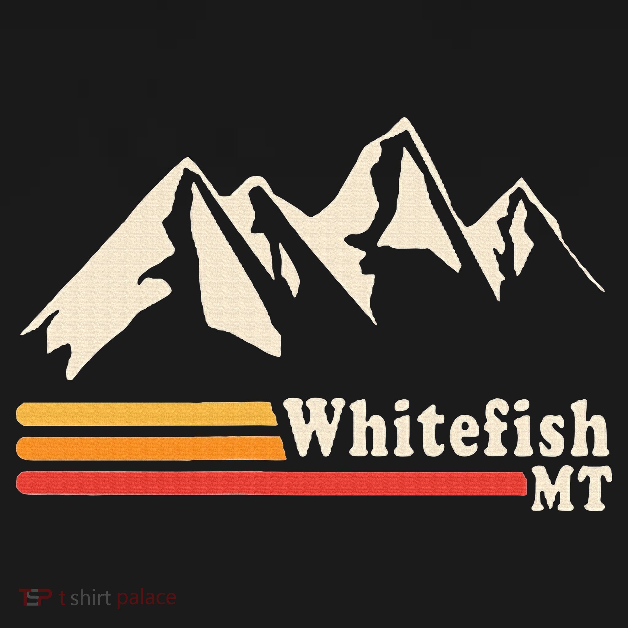 Retro Whitefish Montana Rocky Mountains Ski T-Shirt