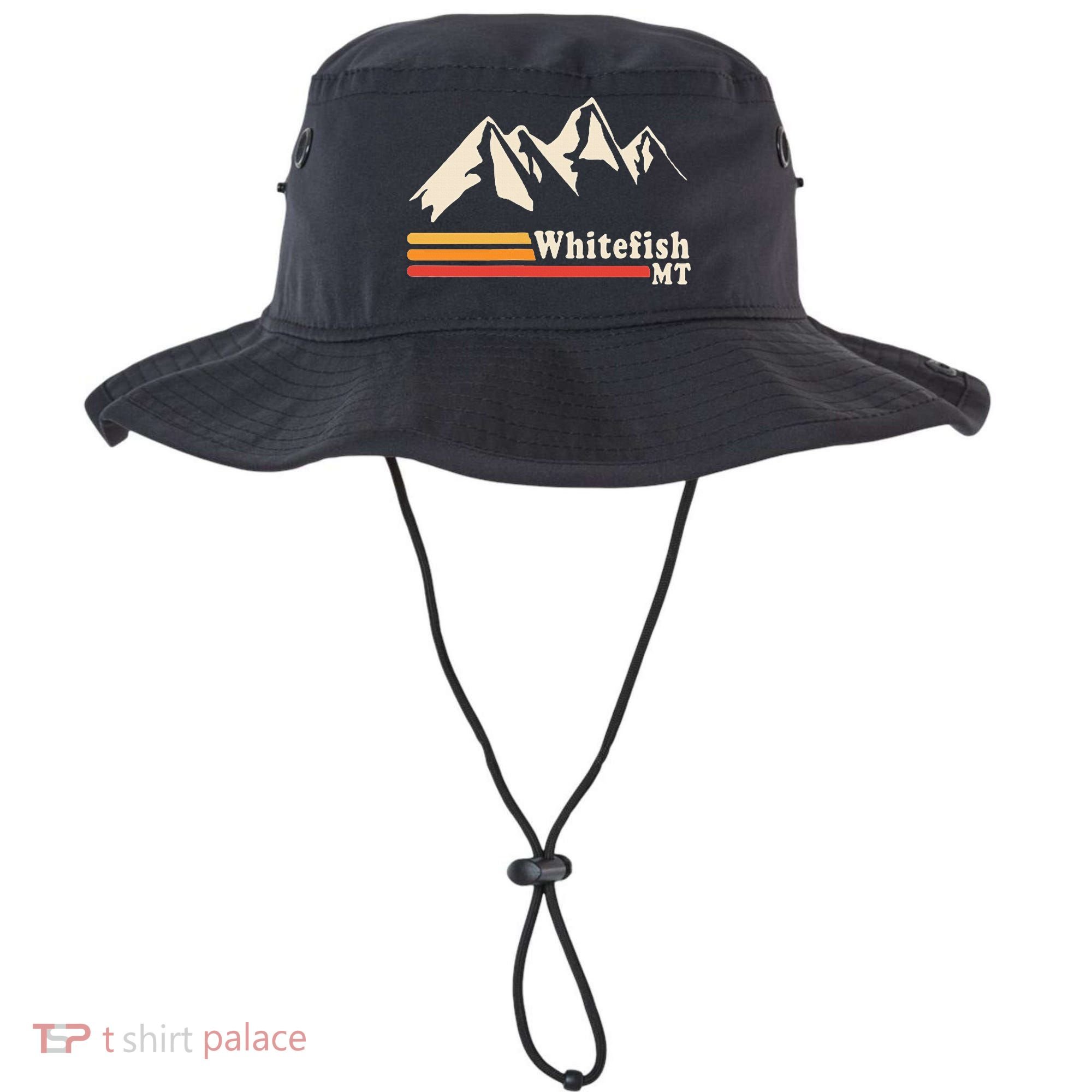 Retro Whitefish Montana Rocky Mountains Ski Bucket Hat