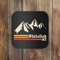 Retro Whitefish Montana Rocky Mountains Ski Coaster thumb 0