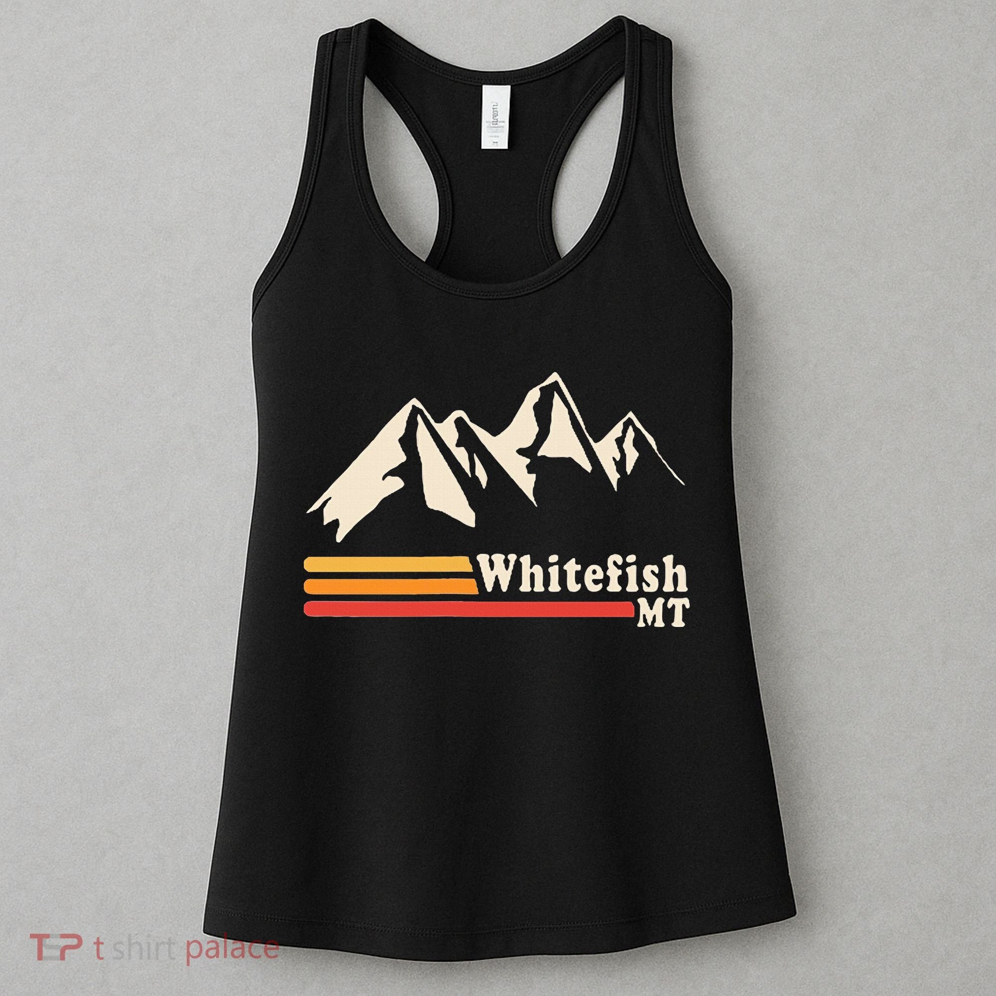 Retro Whitefish Montana Rocky Mountains Ski Women's Tank Top