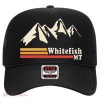 Retro Whitefish Montana Rocky Mountains Ski Hat thumb 0