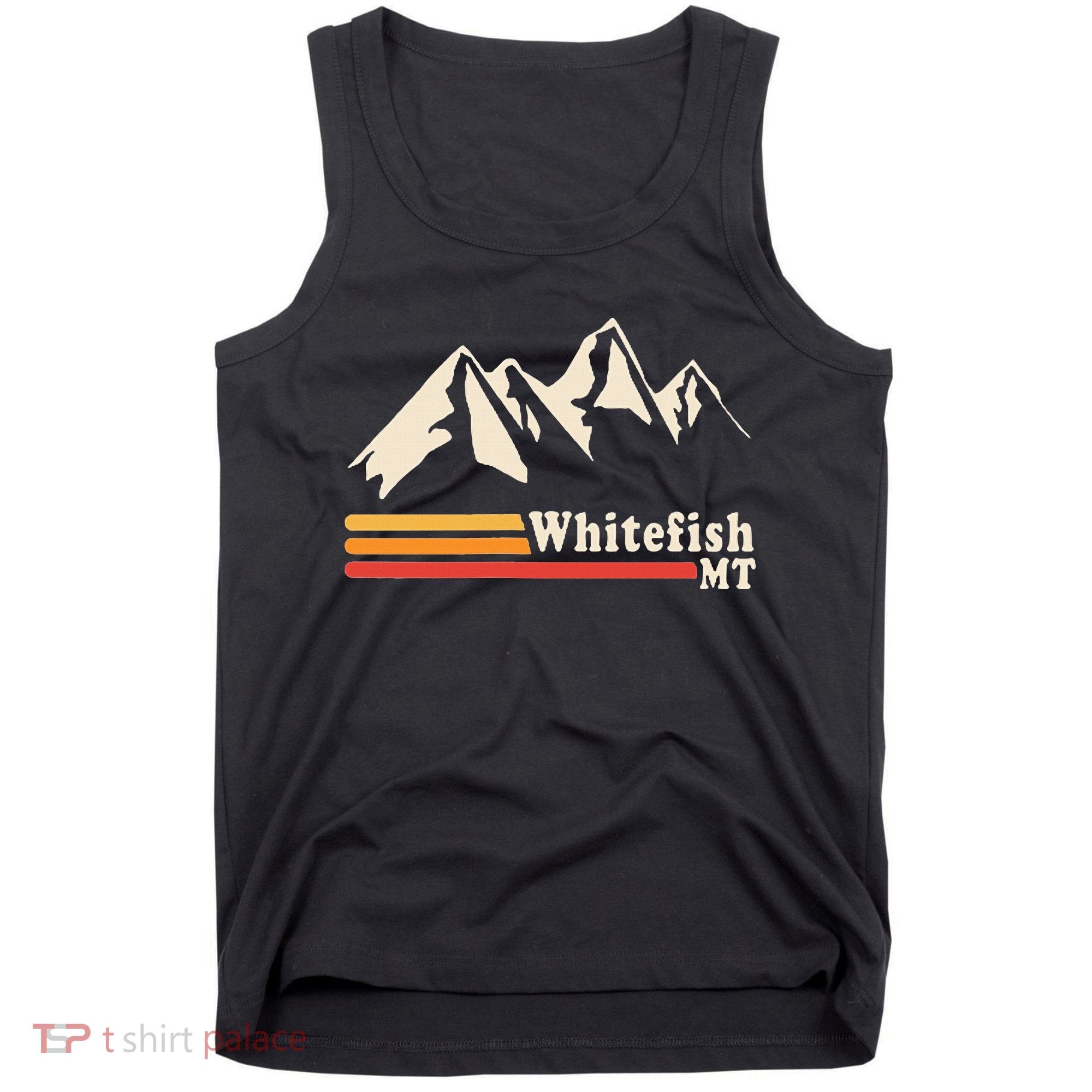 Retro Whitefish Montana Rocky Mountains Ski Tank Top