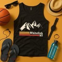 Retro Whitefish Montana Rocky Mountains Ski Tank Top thumb 4