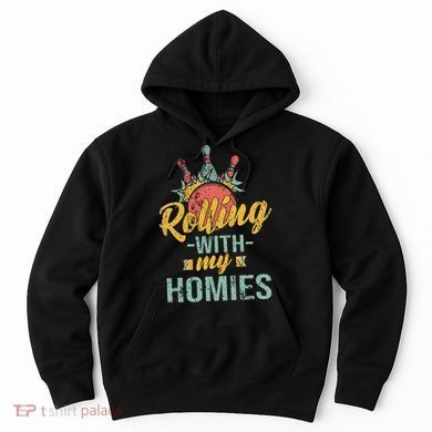 Rollin With My Homies Retro Bowling Hoodie