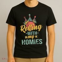 Rollin With My Homies Retro Bowling T-Shirt thumb 3