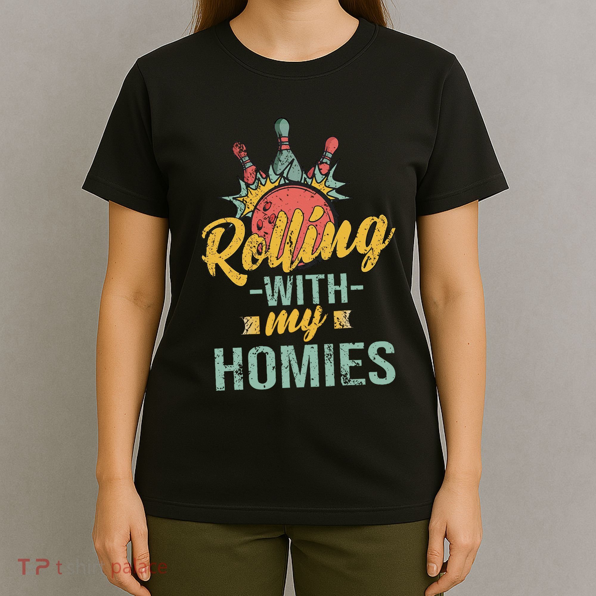 Rollin With My Homies Retro Bowling T-Shirt