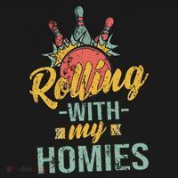 Rollin With My Homies Retro Bowling Ornament thumb 1