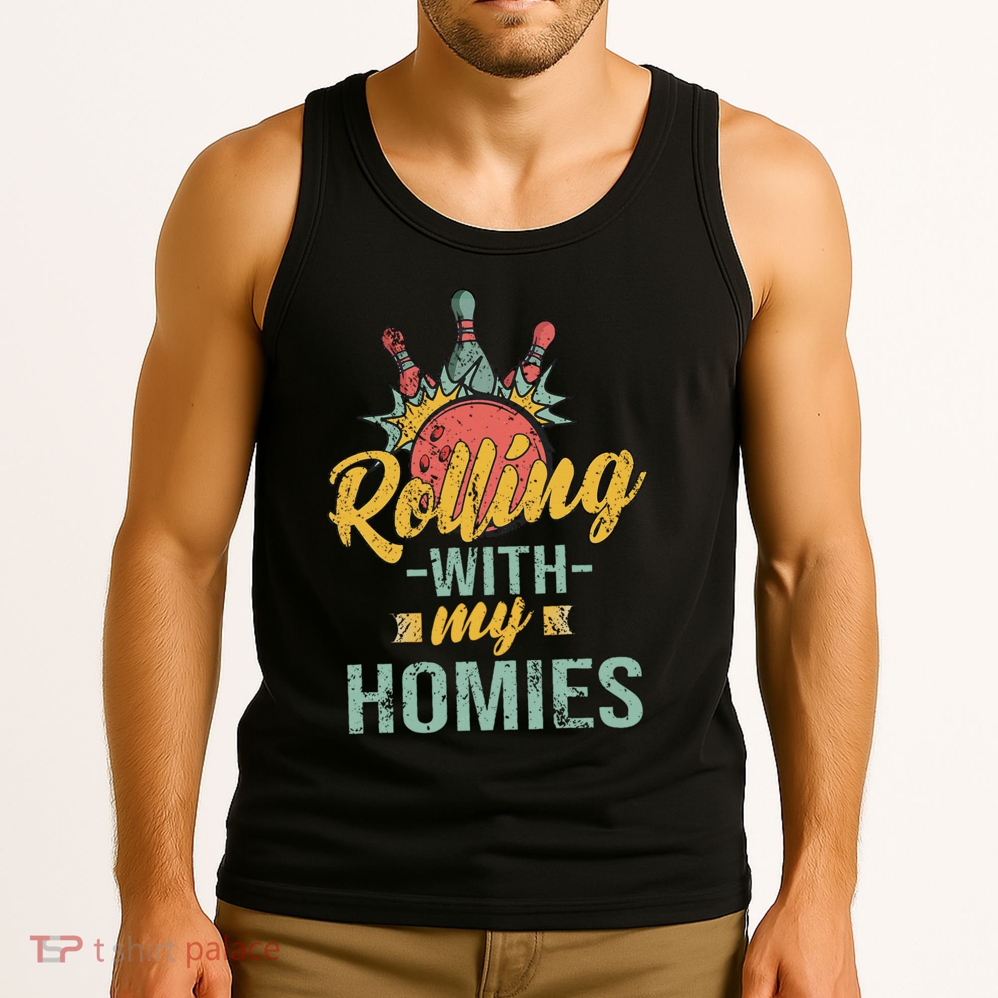 Rollin With My Homies Retro Bowling Tank Top