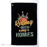 Rollin With My Homies Retro Bowling Golf Towel thumb 0