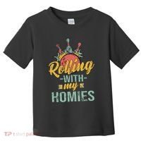 Rollin With My Homies Retro Bowling Toddler T-Shirt thumb 0