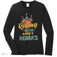 Rollin With My Homies Retro Bowling Women's Long Sleeve Shirt thumb 0