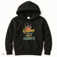 Rollin With My Homies Retro Bowling Kids Hoodie thumb 0