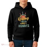Rollin With My Homies Retro Bowling Kids Hoodie thumb 4