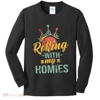 Rollin With My Homies Retro Bowling Kids Long Sleeve Shirt thumb 0