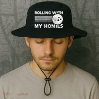 Rolling With My Homies Funny Bowling Bucket Hat thumb 2