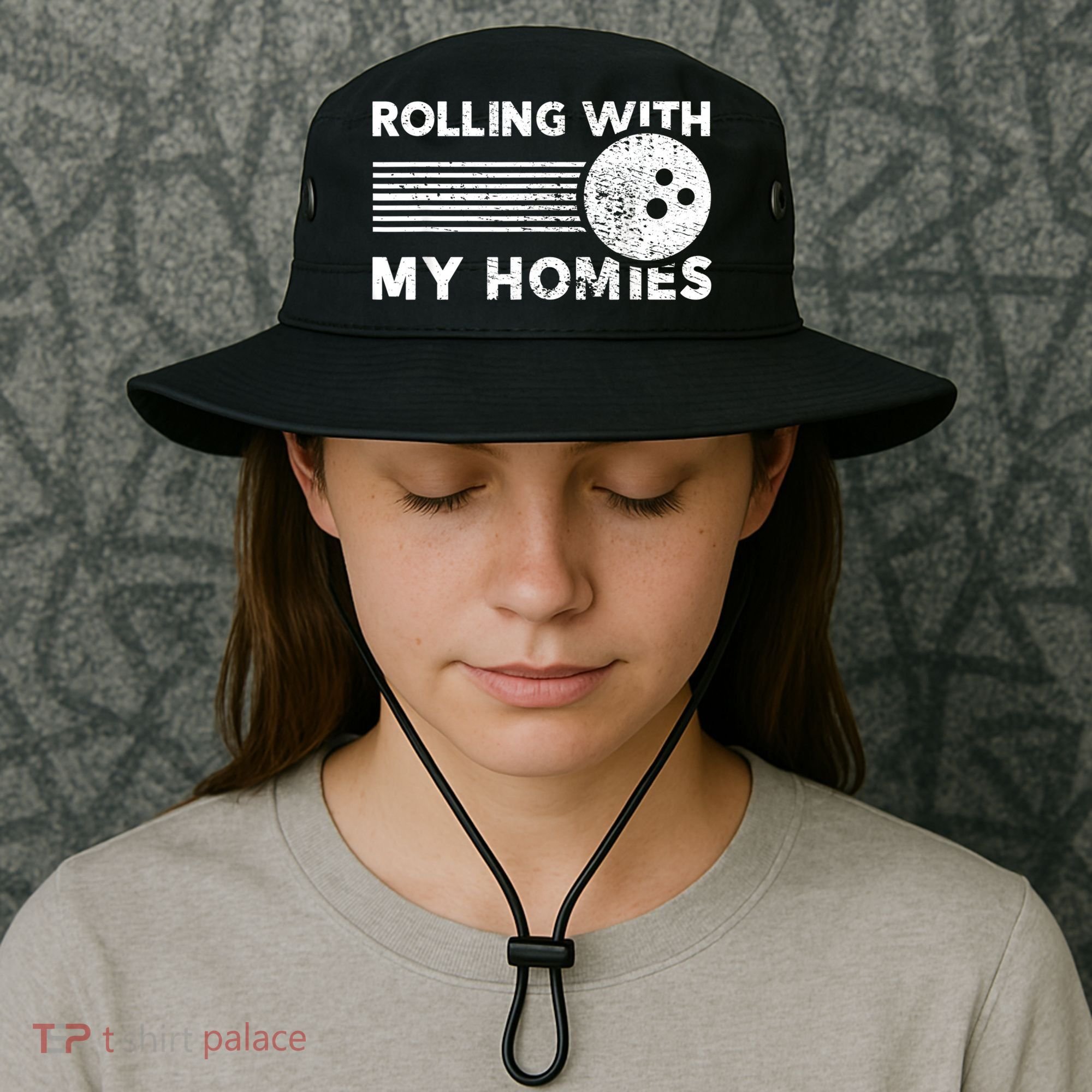 Rolling With My Homies Funny Bowling Bucket Hat