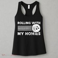 Rolling With My Homies Funny Bowling Women's Tank Top thumb 3