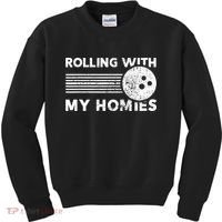 Rolling With My Homies Funny Bowling Kids Sweatshirt thumb 0