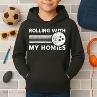 Rolling With My Homies Funny Bowling Kids Hoodie thumb 2
