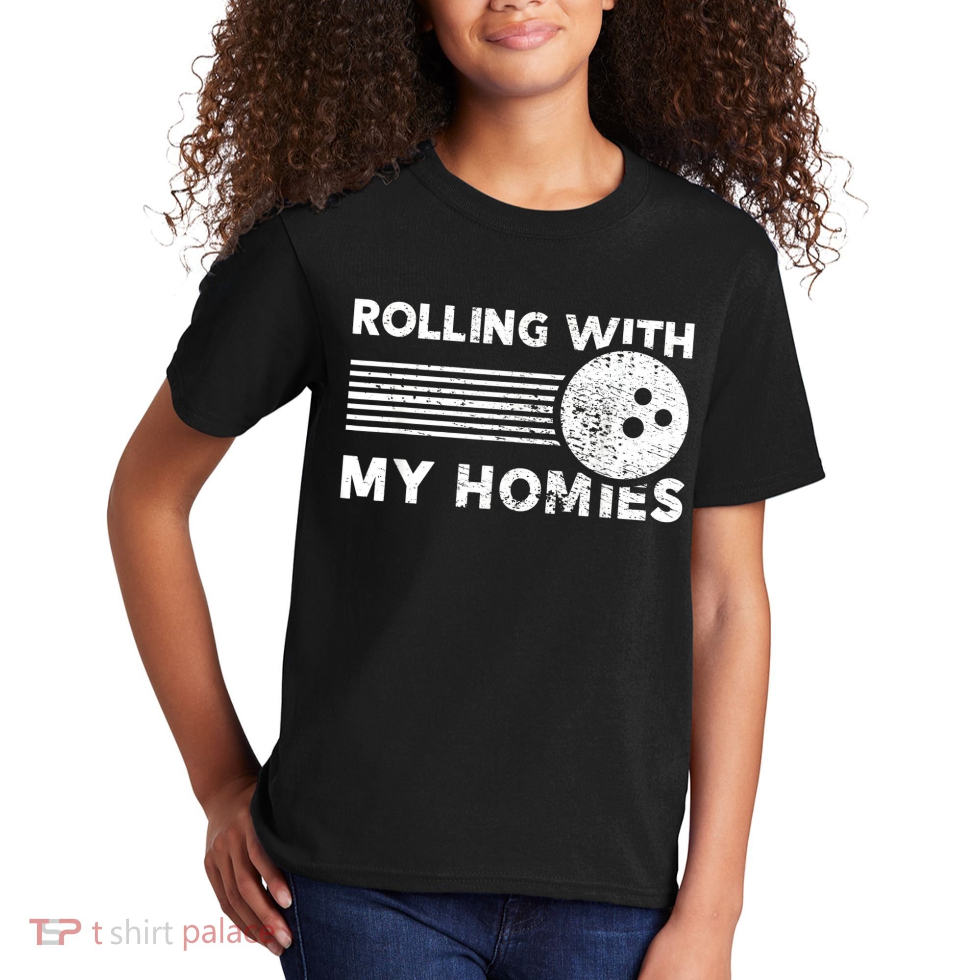 Rolling With My Homies Funny Bowling Kids T-Shirt