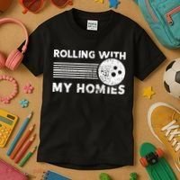 Rolling With My Homies Funny Bowling Kids T-Shirt thumb 3